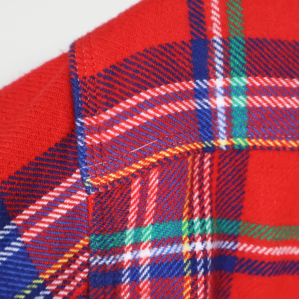 Polo Ralph Lauren Classic Fit Twill Flannel Shirt Medium Red Plaid Cotton - Picture 9 of 13